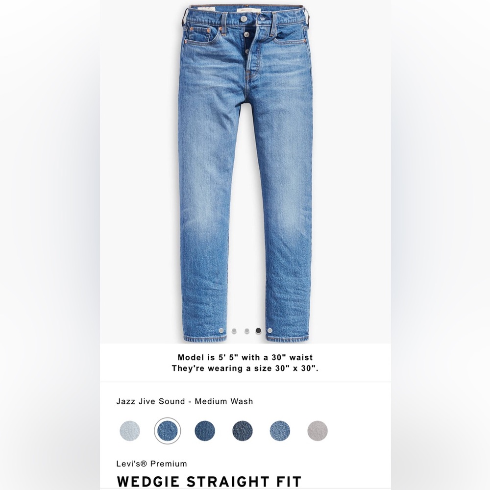 Women’s Levi’s Wedgie Straight Fit Jazz Jive Sound - Medium Wash Size 29/38